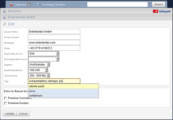 Assigning tags