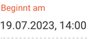 Field with date and time
