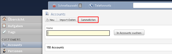 Button für Sammelliste