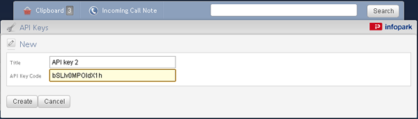 Storing a new API key