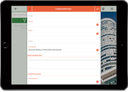 tablet with CRM GUI for create new company