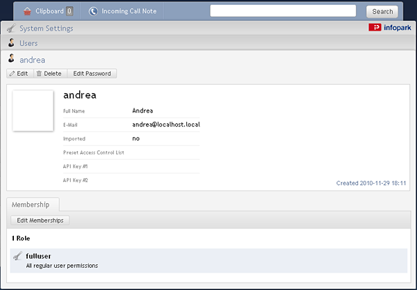 Displaying a user