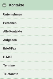 contacts menu