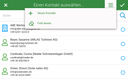contact list with context menu
