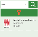 search bar with input field and result list
