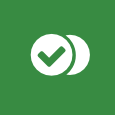 green button with two circles and the left one is filled with a check mark