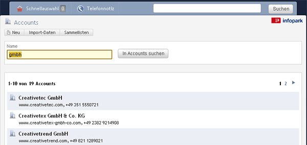 Account-Liste