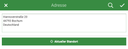 address text form with green button for GPS positioning