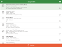 Tablet CRM GUI with activity list selected one record