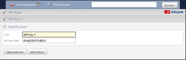 Einen API Key bearbeiten