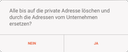 yes/no query for address data