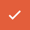 orange button with white check mark