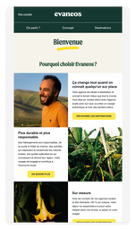 Beispiel für Willkommens-E-Mail von EVANEOS