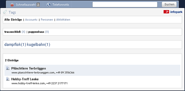 Zwei Tags vergeben