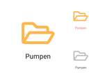 Big yellow folder symbol with name and a small one with red name and a small grey