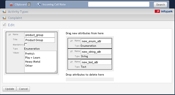 Editing custom fields