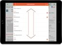 tablet with CRM GUI for editing companies