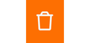orange button with white trash icon