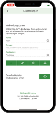 smart phone with CRM login setup