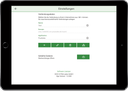 tablet with CRM login screen setup
