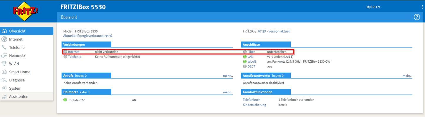 WLAN-Einstellungen in der FRITZ!Box-Benutzeroberfläche prüfen: Verbindung kontrollieren