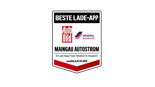 Siegel von AUTO BILD für MAINGAU Autostrom: Beste Lade-App