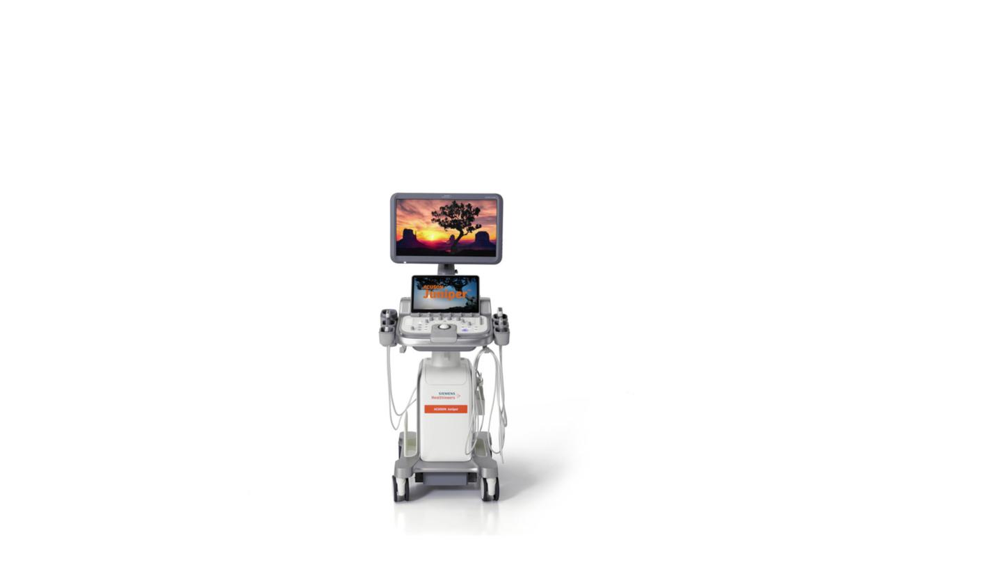 The ACUSON Juniper is a high-performance shared service ultrasound system that can scan virtually every patient.
