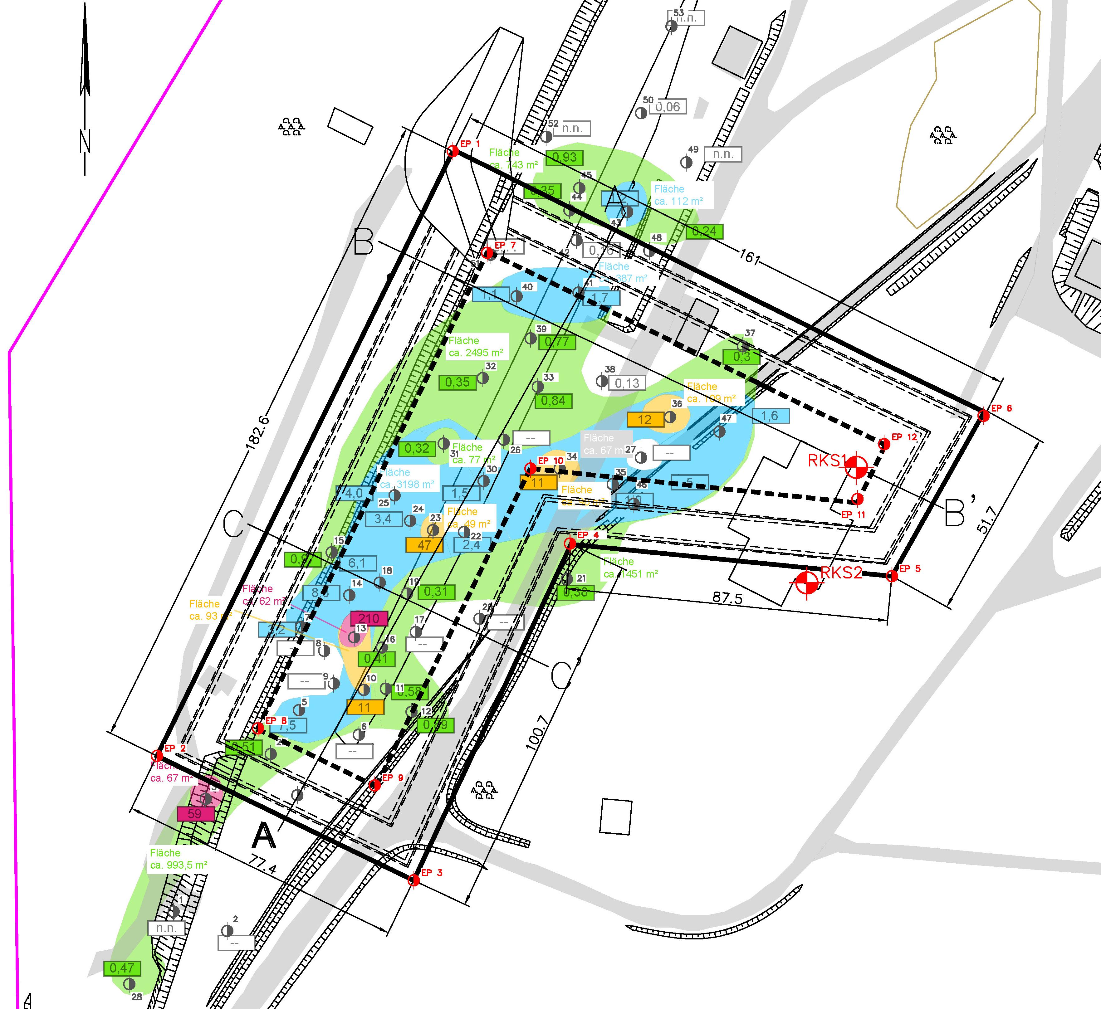 Abb.: Lage der geplanten Baugrube