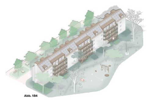 Visualisierung von Sanierung und Aufstockung eines Wohnblocks