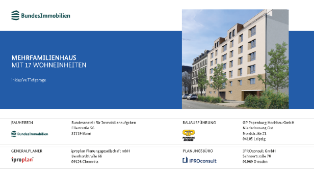 Bauschild des Wohnprojekts Ludwig Erhard Straße