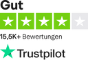 Trustpilotsiegel das eine Kundenbewertung mit 4 von 5 Sternen zeigt.