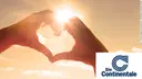 Hands that are shaped into a heart with logo of a client Continentale