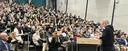A packed lecture hall during a welcome event
