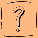 Question mark on orange background