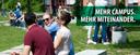 Kampagne: Mehr Campus. Mehr Miteinander. Studierende im Gespräch auf dem Campus der Universität Bayreuth