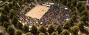 Summer Feeling Slider The roundabout, filled with sand, seen from above during the Summerfeeling festival