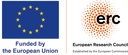 Logo des European Research Councils und die Europäische Flagge