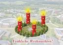Studienwecker Weihnachtsgrüße Adventskranz im Rondell der Uni Bayreuth