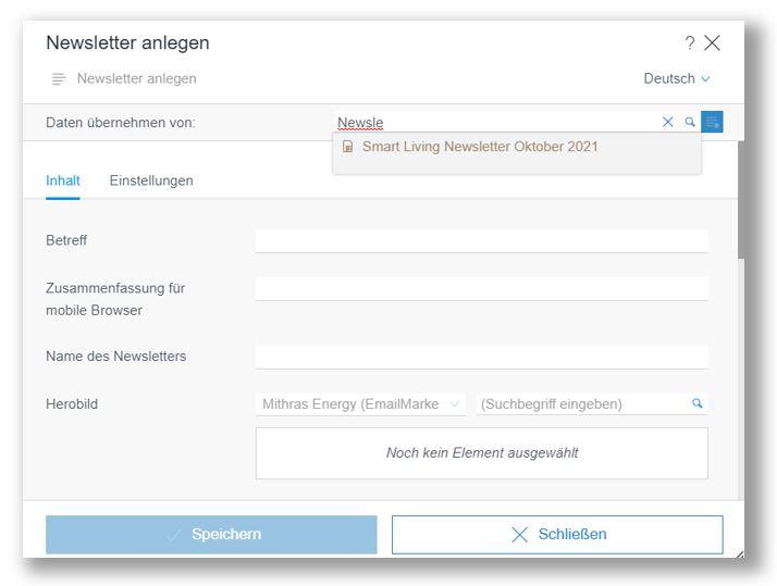 FirstSpirit: Datensatz