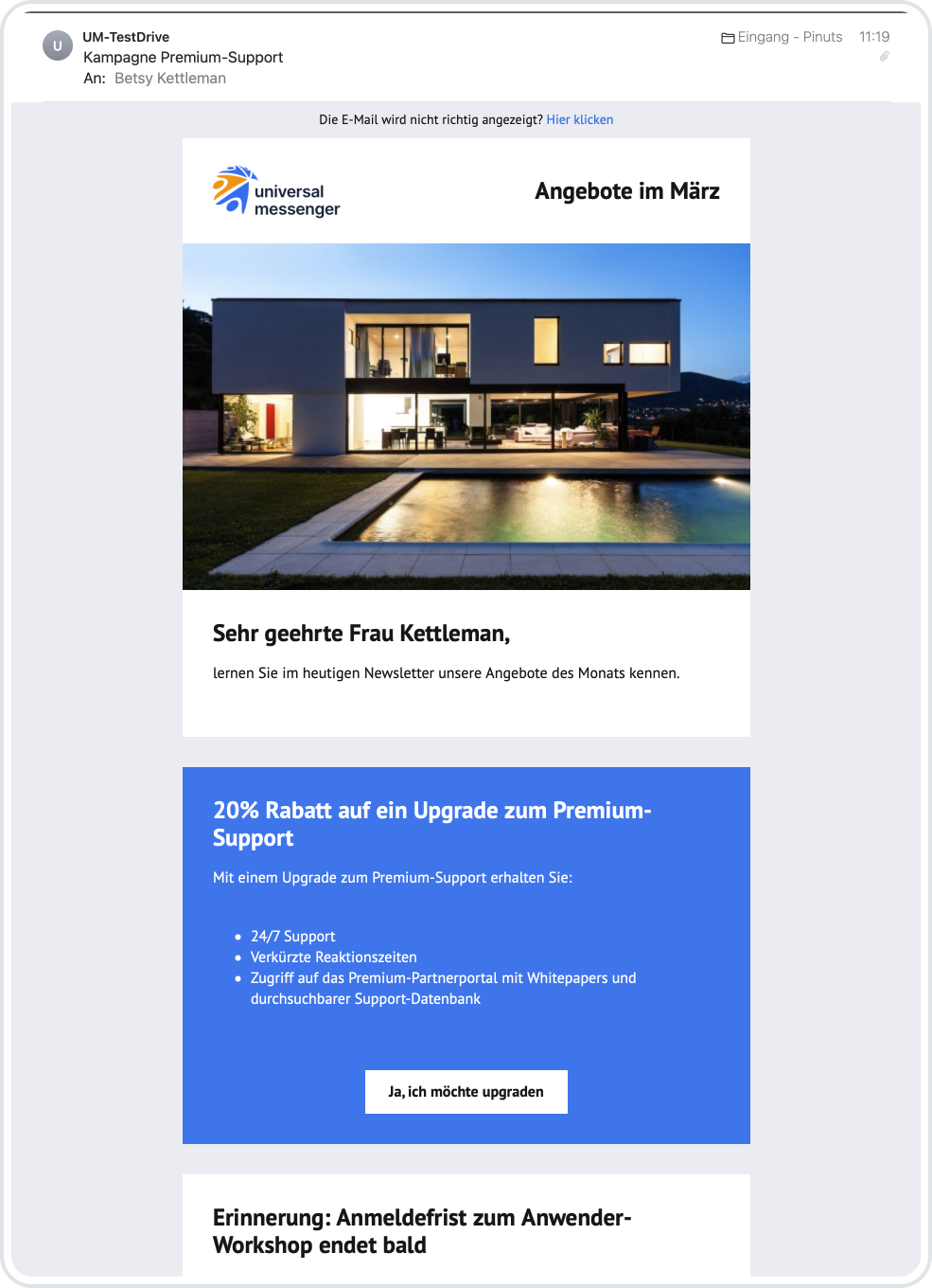 Abbildung - Ankunft des Newsletters bei den Kunden