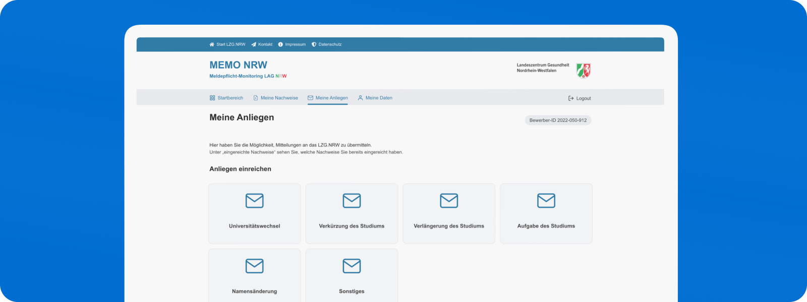 Abbildung LZG Nutzerportal