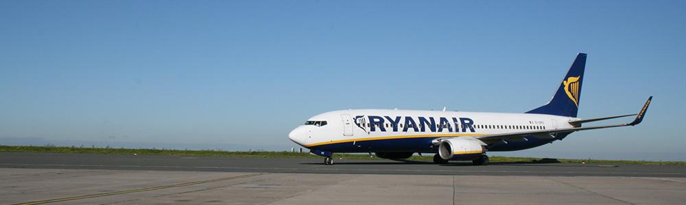 Ankunft einer Ryanair-Maschine