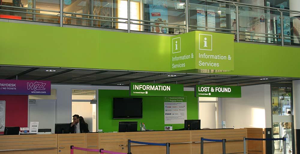 Counter des Lost & Found und der Gepäckermittlung am Dortmund Airport