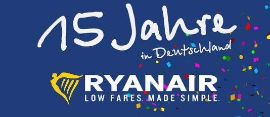 Ryanair - 15
  jähriges Jubliäum in Deutschland

 






