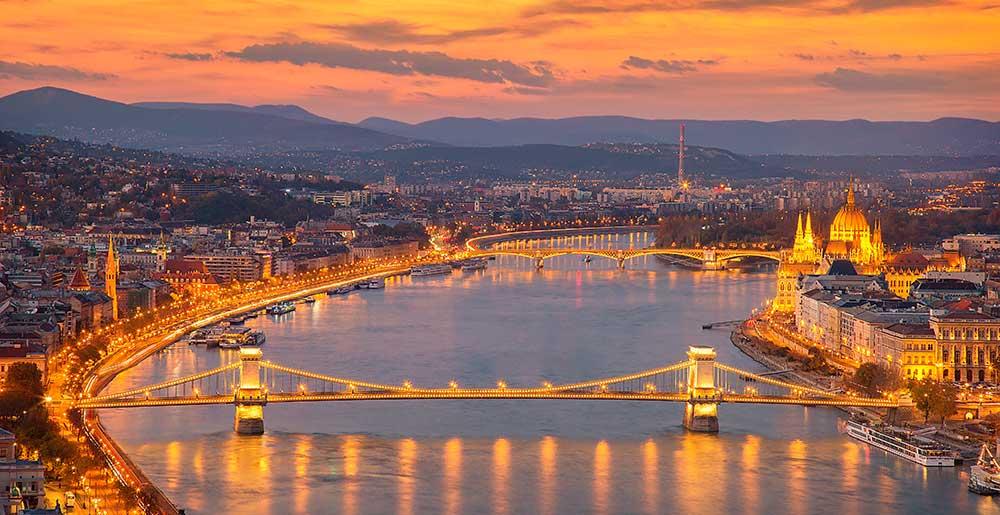 Budapest bei Sonnenuntergang