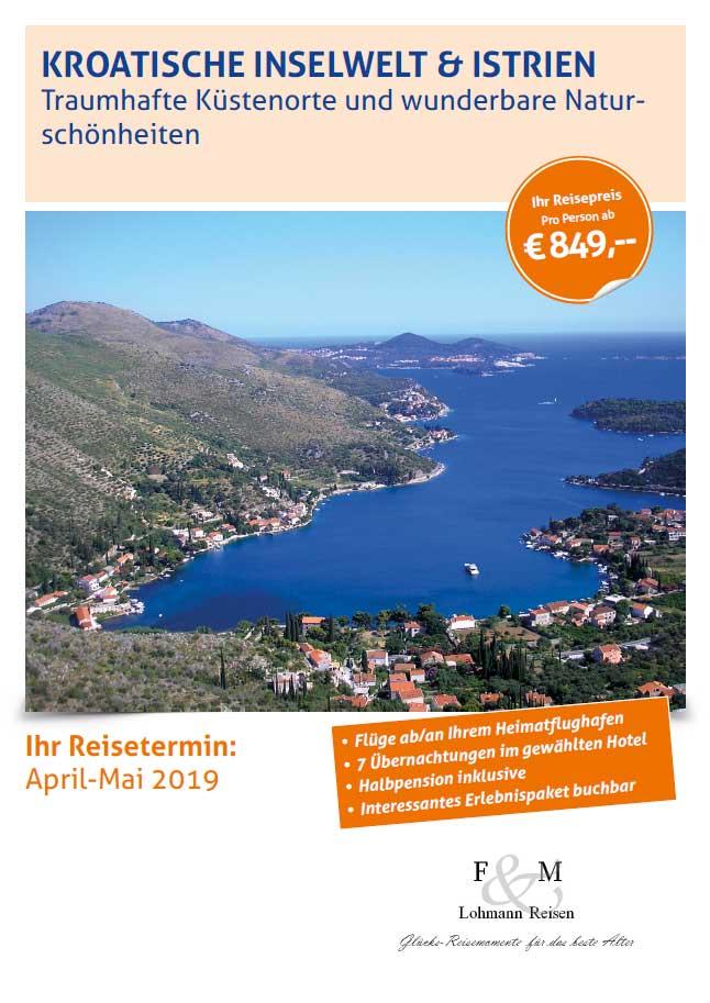 Titelseite der Reisebroschüre "Kroatien" von Lohmann Reisen.