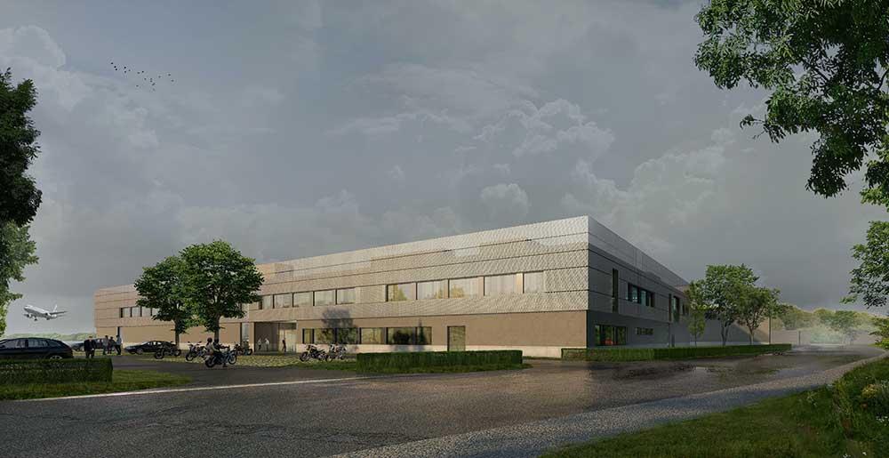 Geplantes Polizeigebäude auf Parkplatz 3 am Dortmund Airport