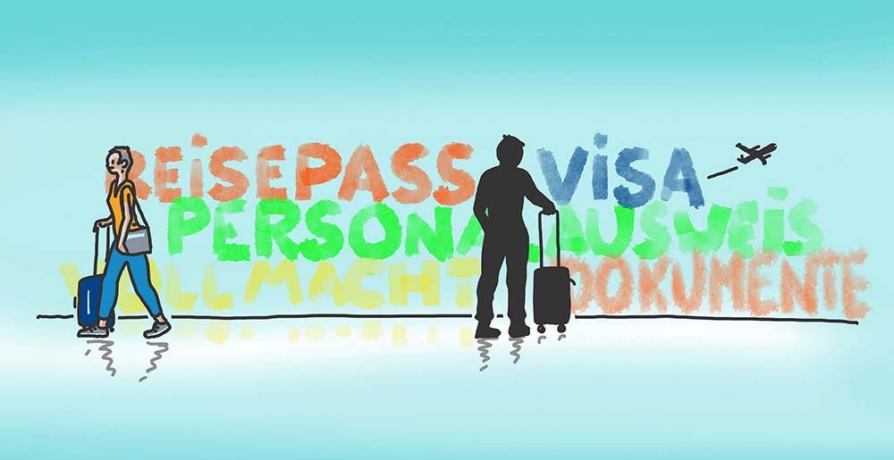Illustration zum Thema gültige Reisedokumente