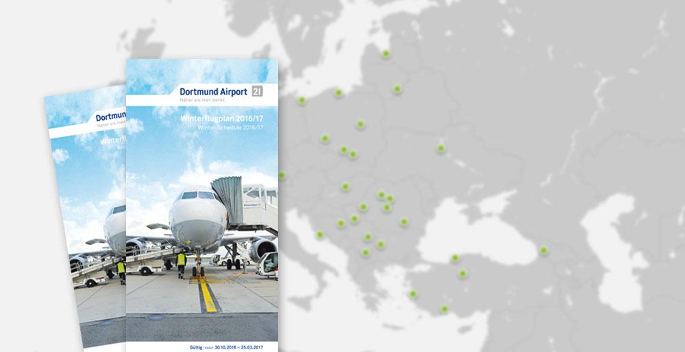 Destinationskarte mit Winterflugplan