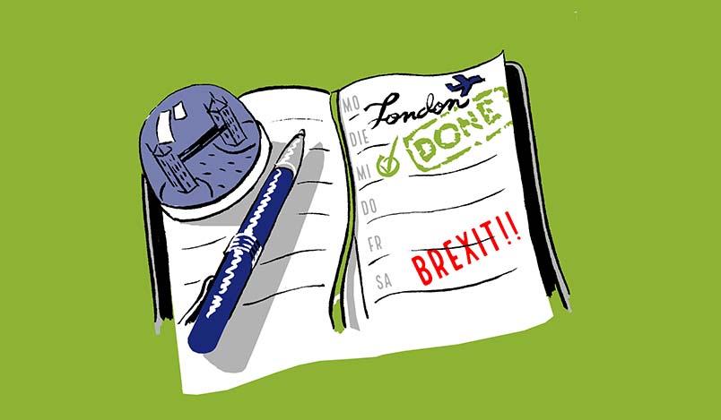 Illustration zum Newsletter-Artikel vor dem Brexit noch schnell nach London